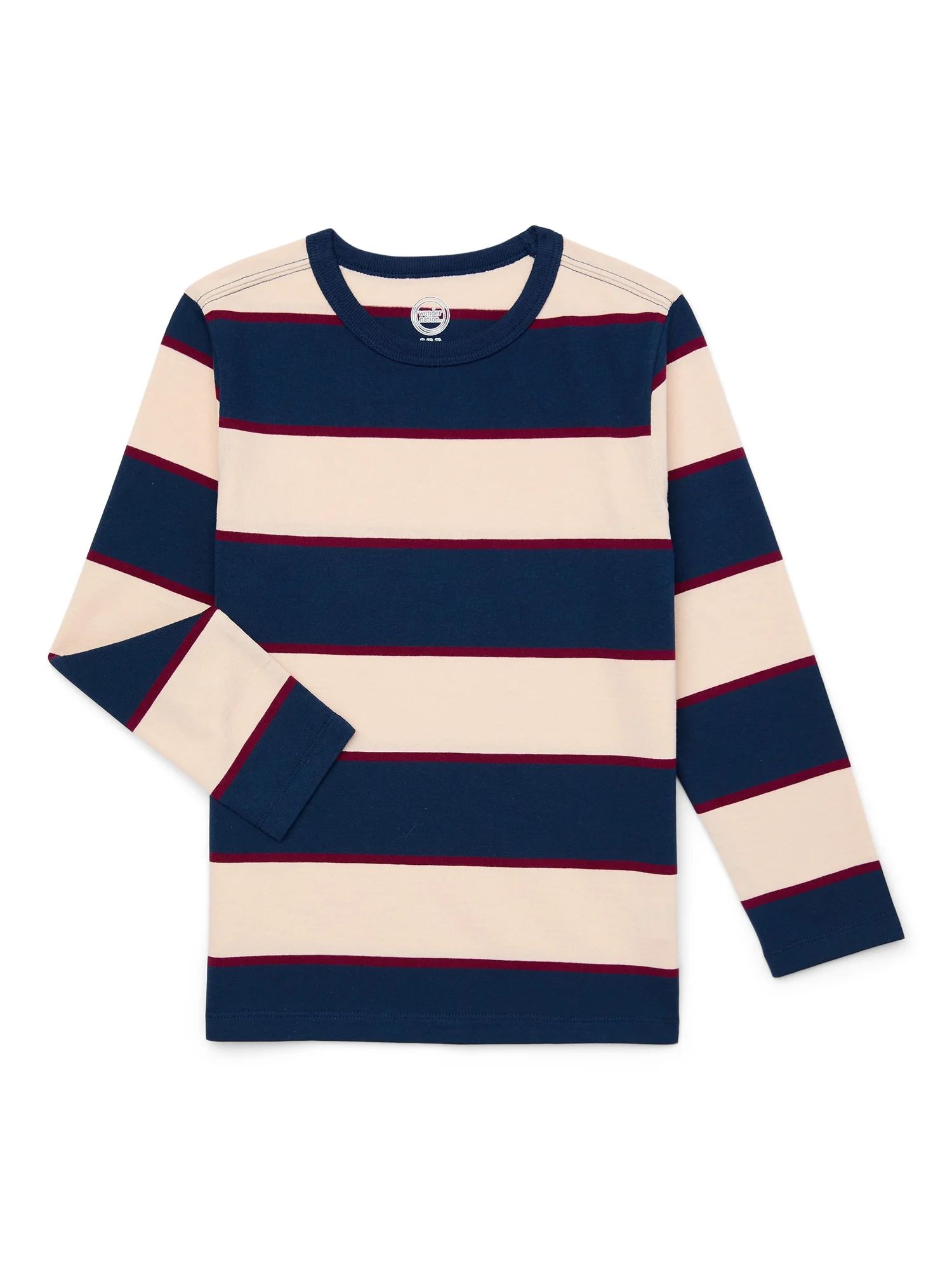 Wonder Nation Boys Long Sleeve Stripe T-Shirt, Sizes 4-18 & Husky | Walmart (US)