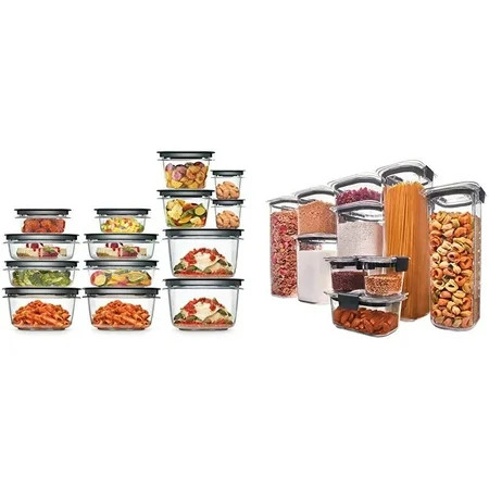 Meal Prep Premier Food Storage Container, 28 Piece Set, Grey & Brilliance Pantry Organization & Food | Walmart (US)