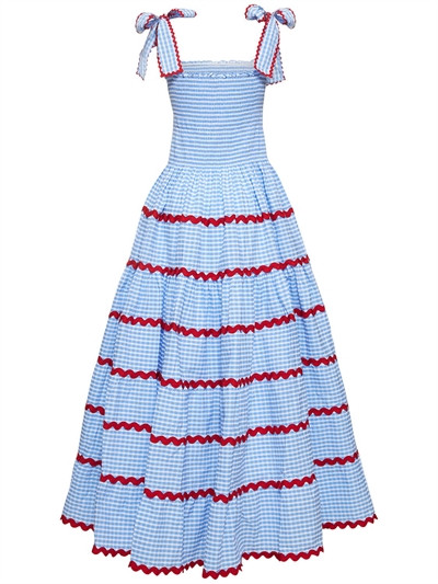 Cotton gingham maxi dress - Flora Sardalos - Women | Luisaviaroma | Luisaviaroma