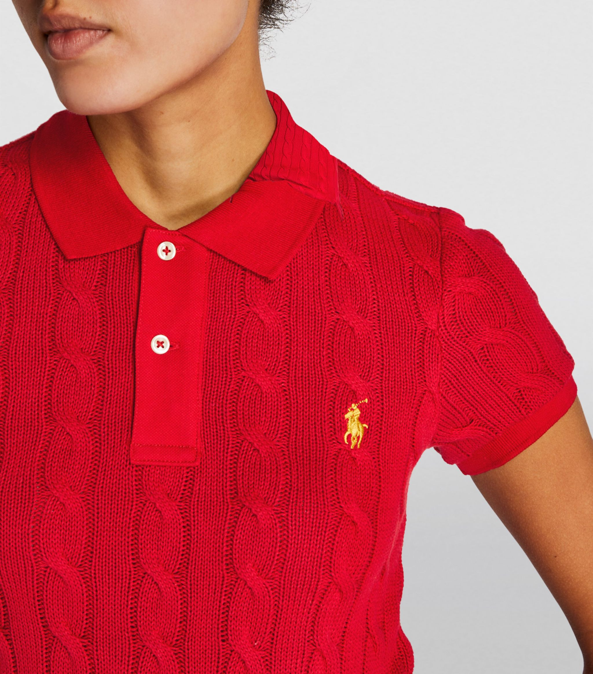 Cable-Knit Polo Shirt | Harrods