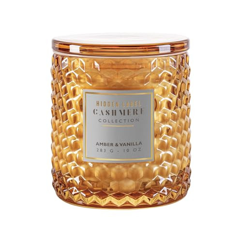 Hidden Label Amber & Vanilla Scented Candle, Natural Soy Candle,100% Cotton Lead-Free Wick,Candles for Home Scented,10 oz 65 Hours Burn time,Candle Gifts for Women & Men. | Amazon (US)