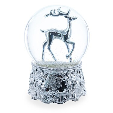 Silver Reindeer Serenade Musical Christmas Water Snow Globe | Michaels | Michaels Stores