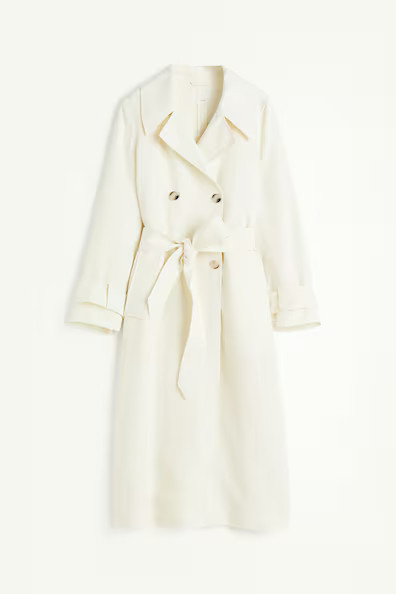 H & M - Trenchcoat aus Leinenmix - Weiß - Damen | H&M (DE, AT, CH, NL, FI)