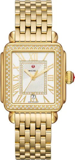 MICHELE Deco Madison Diamond Bracelet Watch, 33mm | Nordstrom | Nordstrom