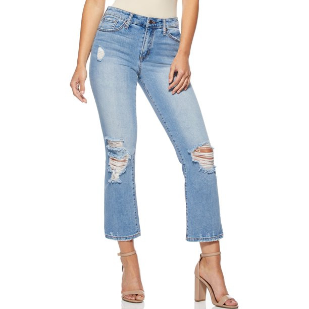 Sofia Jeans by Sofia Vergara Mayra High Waist Crop Kick Flare Jeans, Women's | Walmart (US)