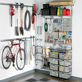 Platinum Elfa Utility Workshop Organizer Pegboard | The Container Store