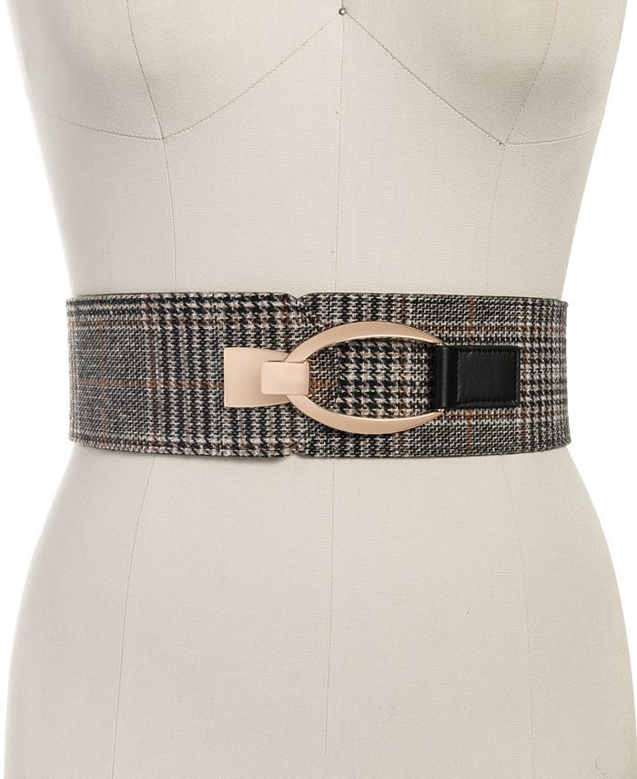 INC International Concepts Plaid Stretch Belt, Created for Macy's & Reviews - Belts - Handbags & ... | Macys (US)