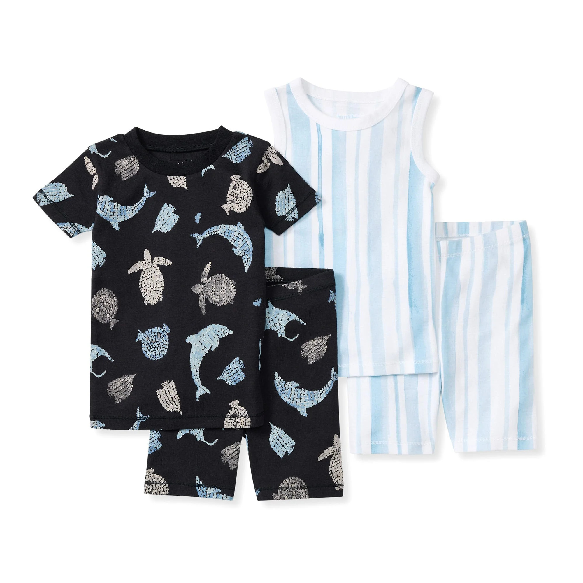 Mosaic Sea Animals Organic Cotton Two-Piece Pajamas 2 Pack | Burts Bees Baby