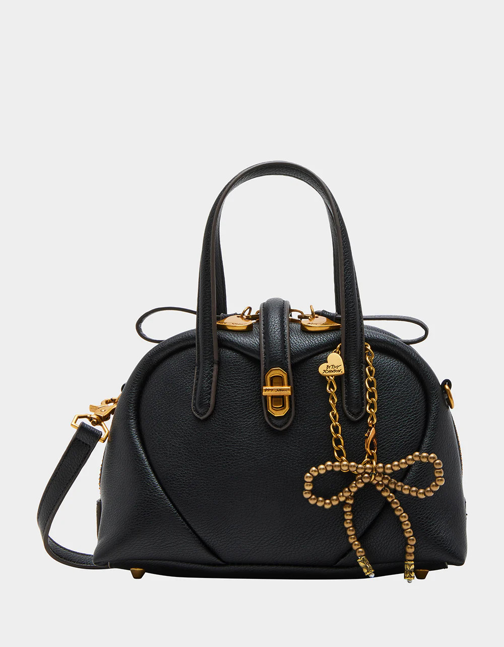 HEART BEAT CROSSBODY BLACK | Women's Heart Crossbody Handbag | Betsey Johnson