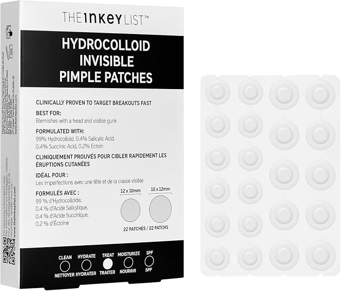 The INKEY List Hydrocolloid Invisible Pimple Patches, Spot Patches Contains Salicylic Acid, Day/Night Anti Acne Patches, Vegan & Cruelty Free, Suitable For All Skin Types | Amazon (US)