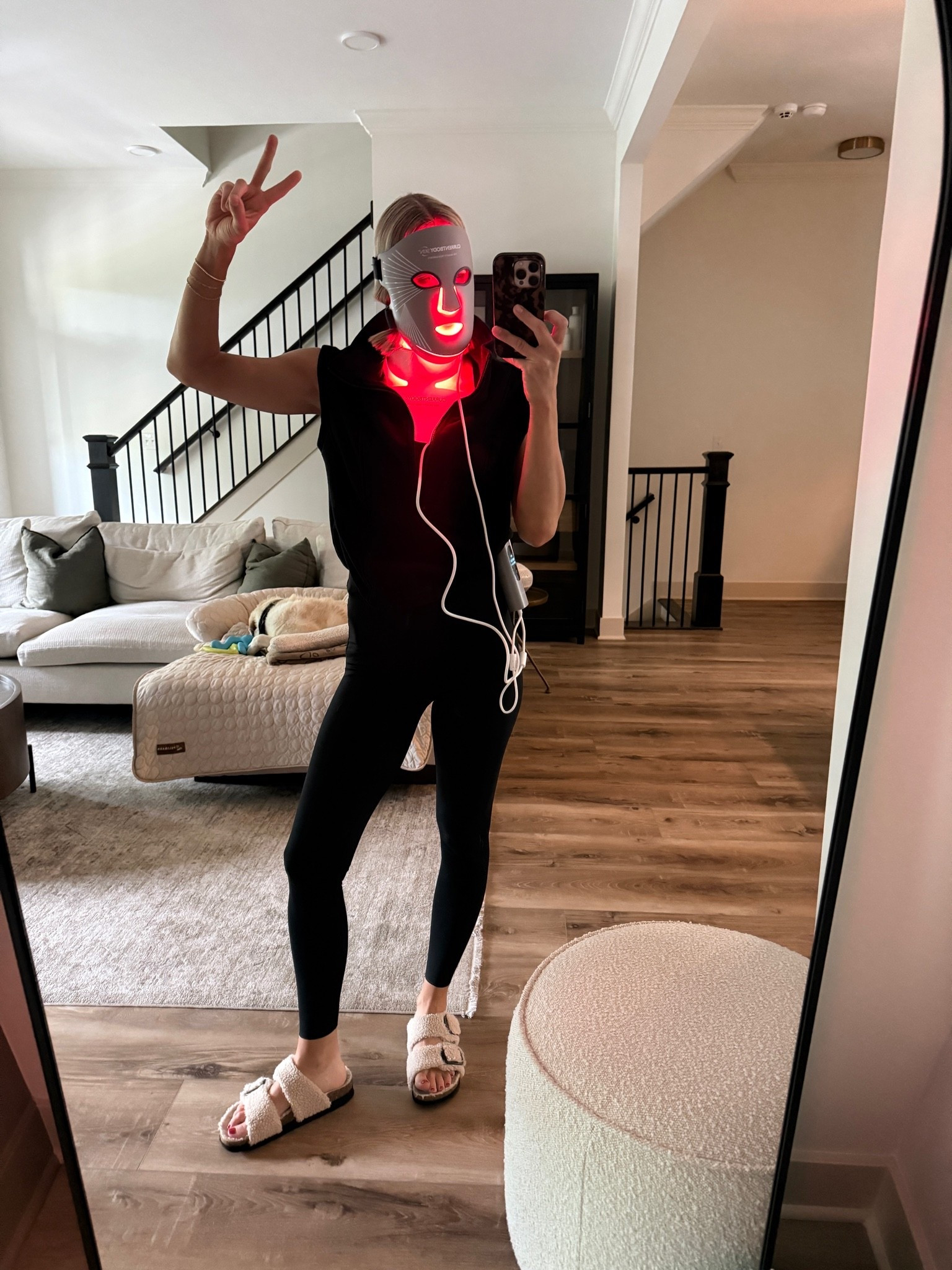 Wearing small leggings, sports bra + fleece, sandals tts

Mask Code: ABOVETHELAW

#LTKActive #LTKmorningroutine #LTKOver40