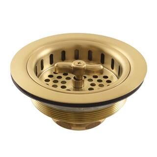 Kingston Brass Tacoma 3-1/2 in. x 2-5/16 in. Stainless Steel Kitchen Sink Basket Strainer in Brus... | The Home Depot