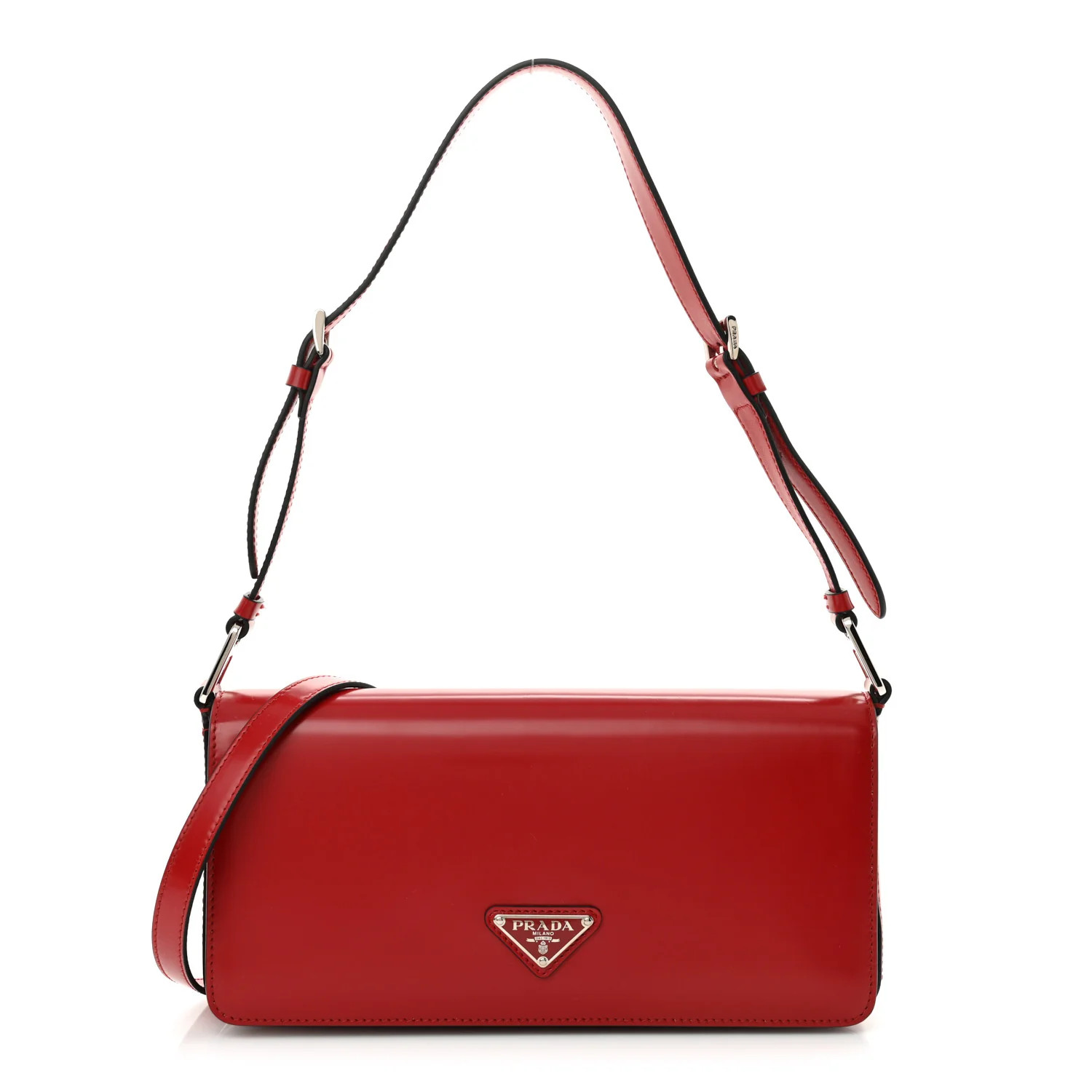 Spazzolato Femme Flap Shoulder Bag Scarlatto Black | FASHIONPHILE (US)