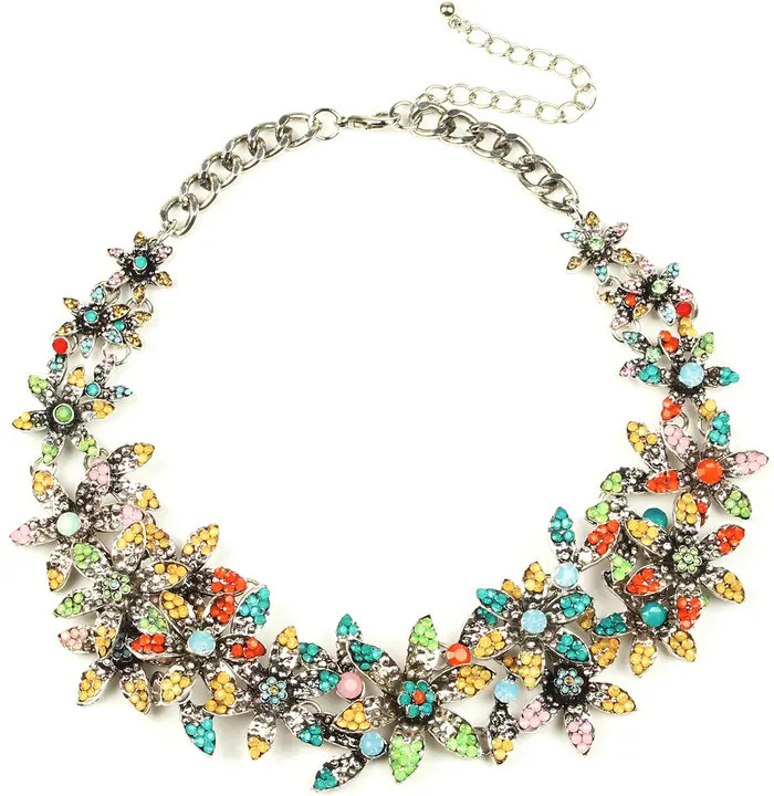 June Pave Crystal Flower Statement Necklace | Nordstrom Rack