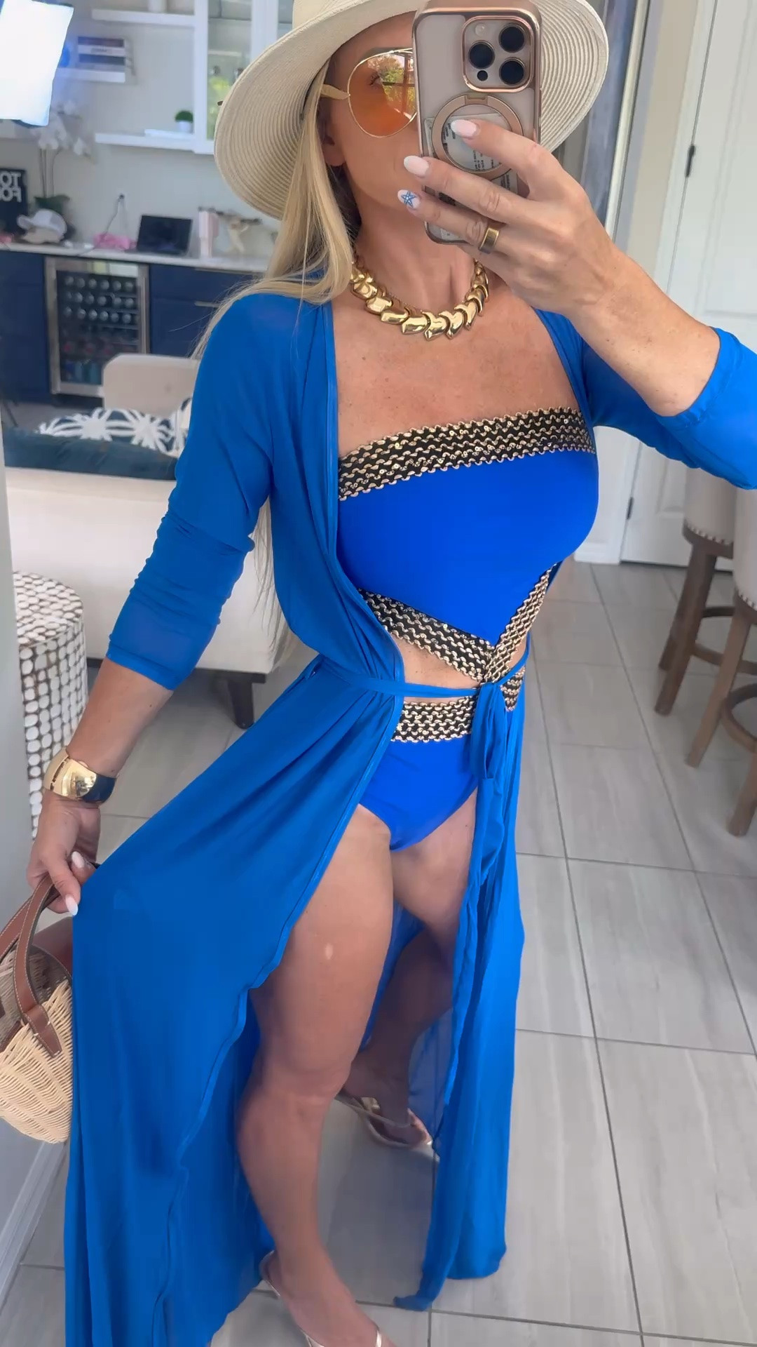 This blue resort look makes such a statement 💙
The bright blue color is what caught my attention, but I really love how the matching sheer cover up makes the swimsuit feel like a full vacation outfit. Perfect for a resort day when I want something colorful, feminine, and easy to wear from the pool into lunch or drinks.
Wearing size Small. 

blue swimsuit, blue resort outfit, matching swimsuit cover up, colorful resort wear, beach club outfit, tropical vacation style, vacation swimsuit, sheer cover up, resort fashion women, poolside style

#LTKTravel #LTKSwim #LTKSeasonal
