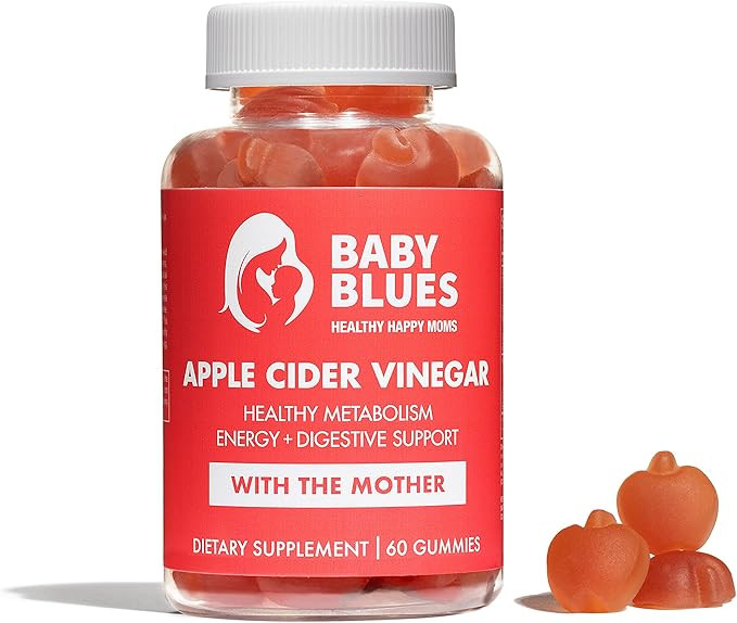 Baby Blues Apple Cider Vinegar Gummies - Vegan, Non-GMO & Gluten-Free, Postpartum Dietary Supplem... | Amazon (US)