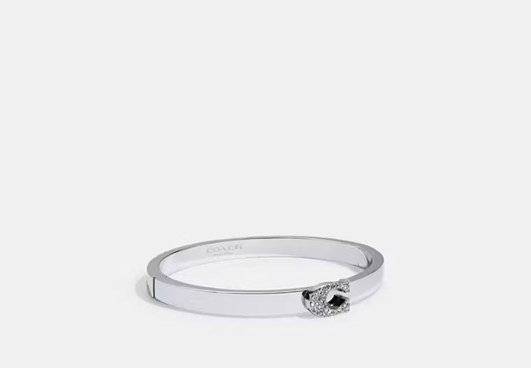 Pave Signature Hinged Bangle | Coach Outlet