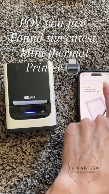 Mini thermal printer 
💓 small enough to travel with 
💓 the app has lots of templates to choose from 
💓quick and easy to set up 

#LTKVideo #LTKfindsunder50 #LTKhome