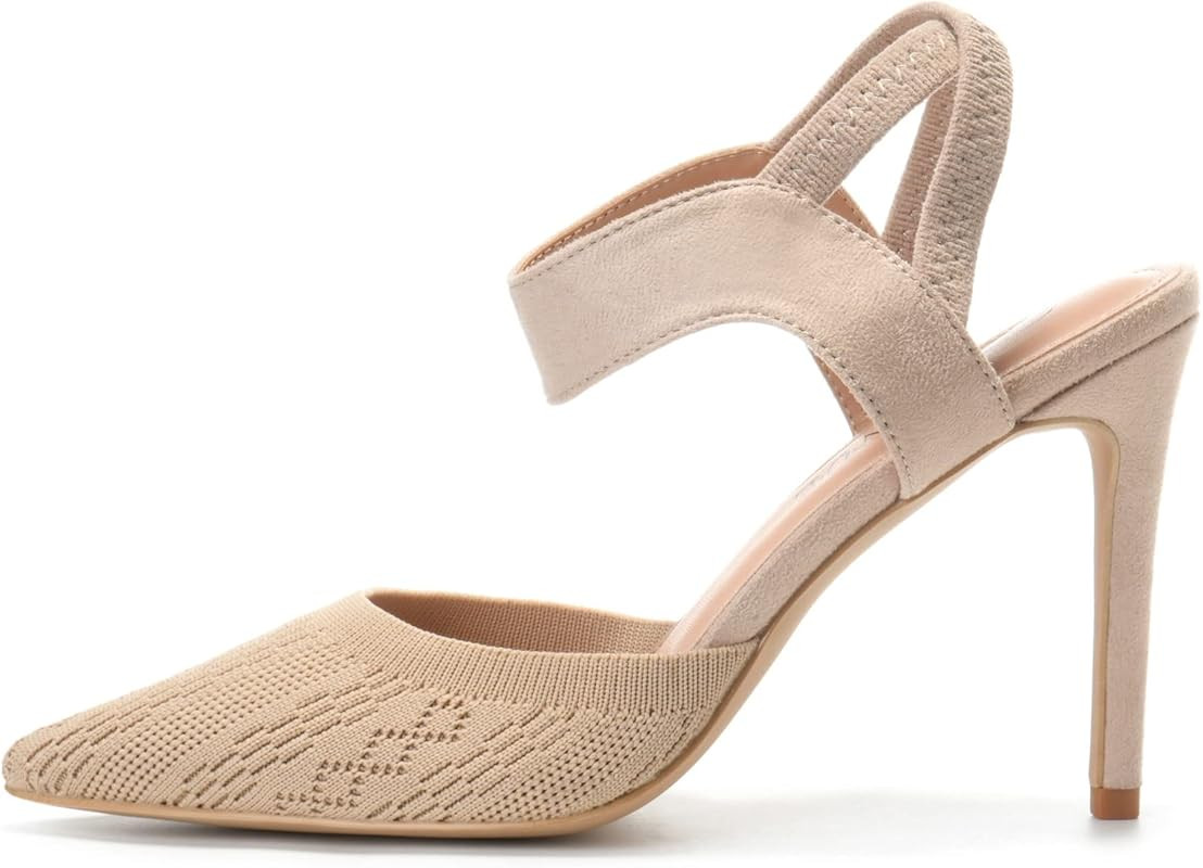 Women's Pumps Sexy Pointed Closed Toe Knitted Slingback Stiletto High Heels 4 inch Evening Party ... | Amazon (US)