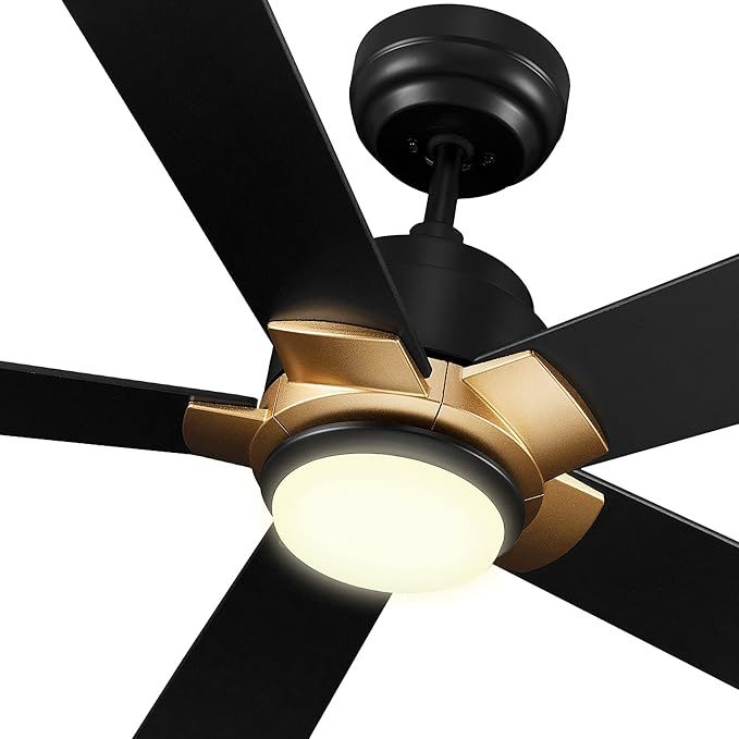 SMAAIR Smart Wifi LED Ceiling Fan, 52inch Plywood Outdoor smart ceiling fan with Remote, Compatib... | Amazon (US)