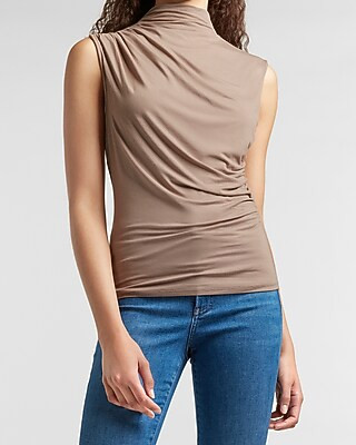 Draped Front Mock Neck Tank | Express