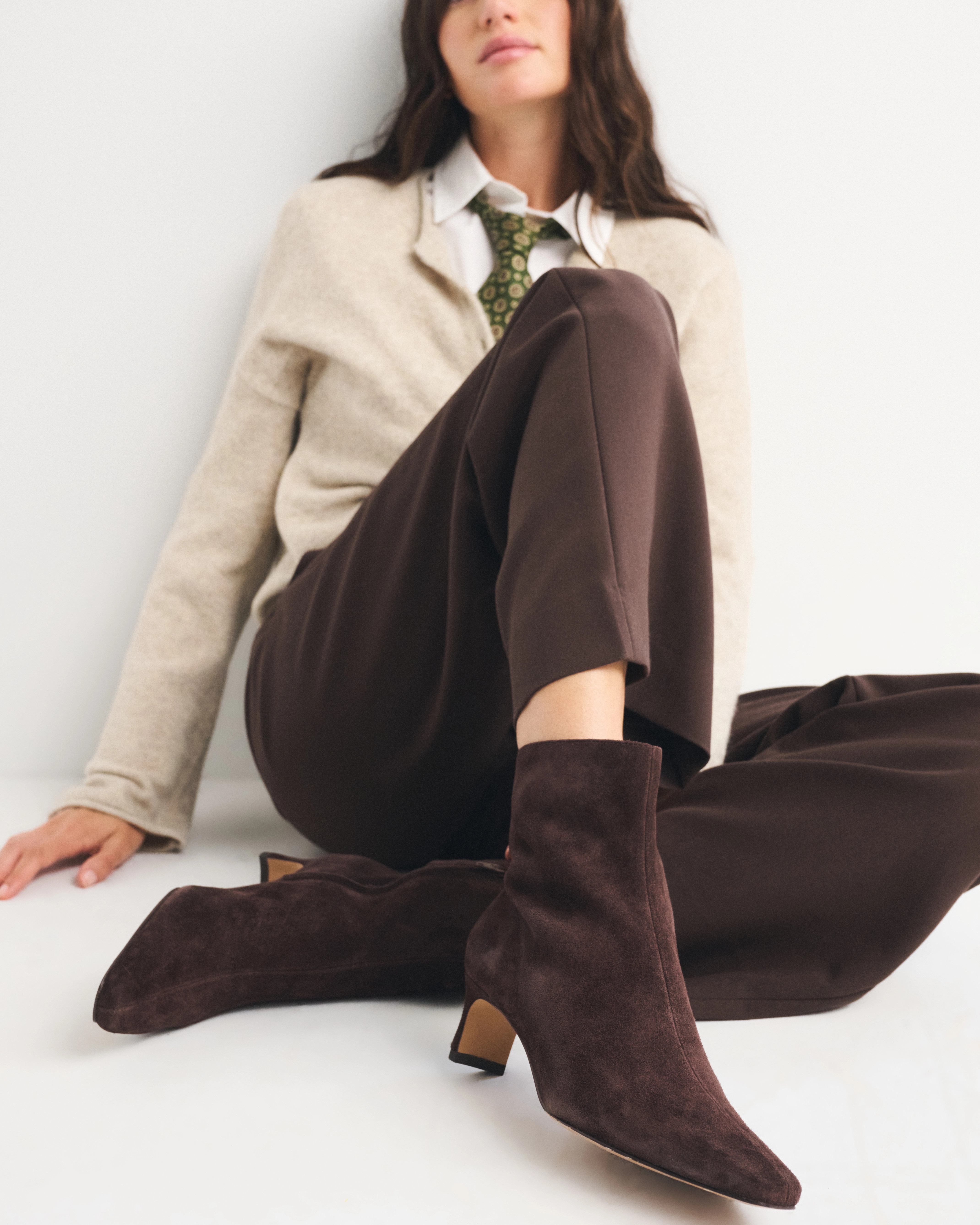 Mini Heel Suede Ankle Boot | Abercrombie & Fitch (US)