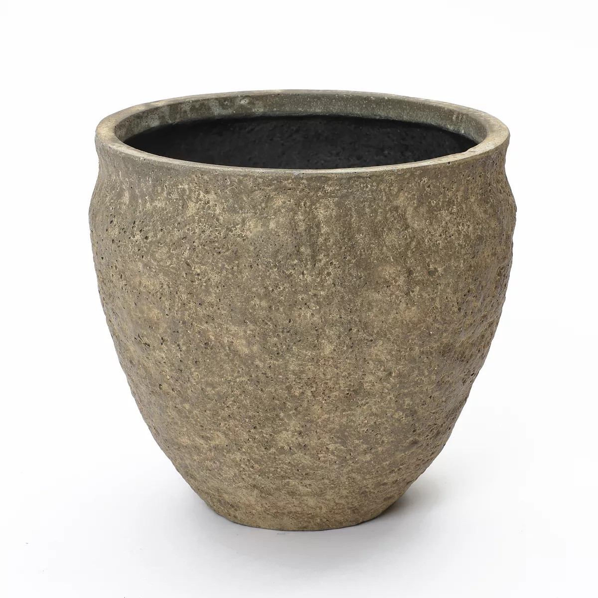 LuxenHome Weathered Earthstone Green Round Planter, 12.4" Round, Textured Concrete Pot | Target
