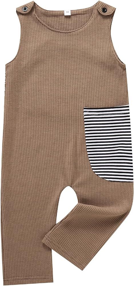 Amazon.com: Toddler Baby Girl Boy Plain Romper Bodysuit Ribbed One-Piece Overall Outfit Sleeveles... | Amazon (US)