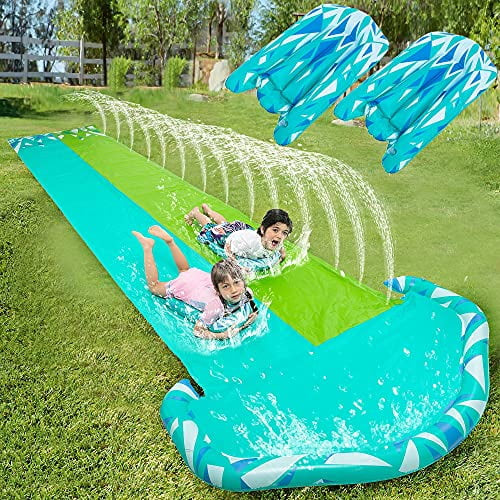20ft x 62in Slip and Slide Water Slide with 2 pcs of Bodyboards, Summer Toy with Build in Sprinkl... | Walmart (US)