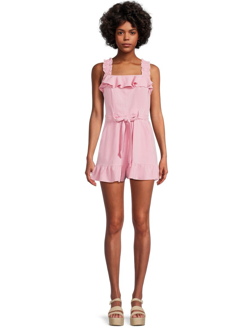 Label Rail x CheapChicFinds Women's Sleeveless Ruffle Romper | Walmart (US)