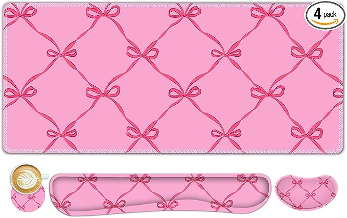 ToLuLu Large Mouse Pad Desk Pad Set, Wrist Rest Support Desk Mat for Keyboard Mouse, 4PCS 35.4”... | Amazon (US)