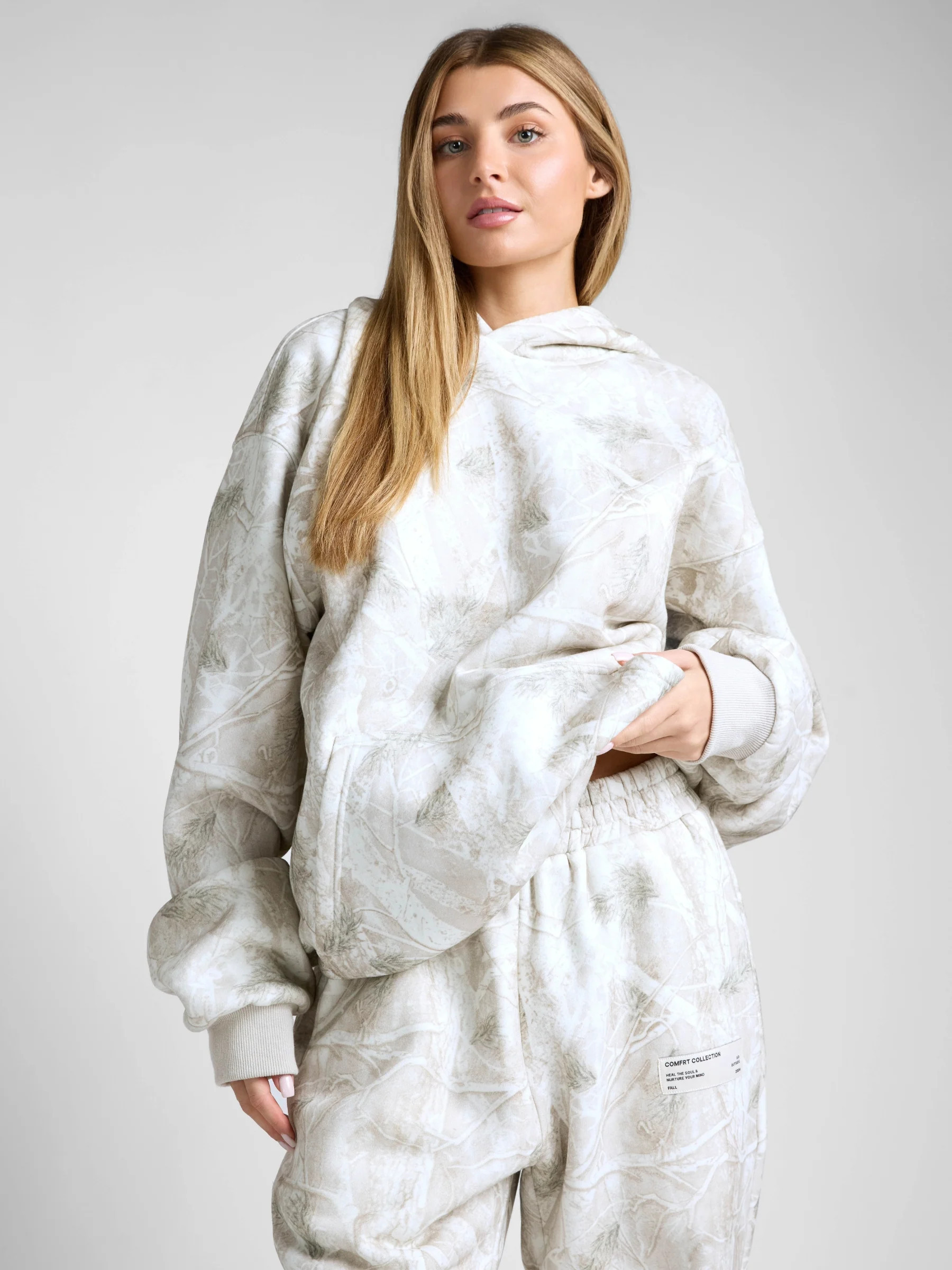 Comfrt Camo Hoodie | Silver Birch | Oversized | M | Medium | Comfrt
