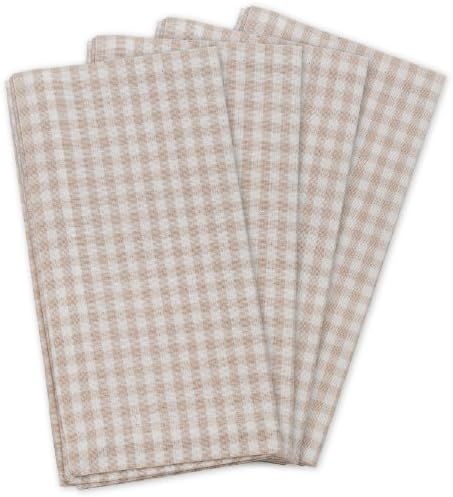 KAF Home Gingham Napkins in Flax & White, Set of 4, 19" by 19", 100% Cotton, Machine Washable | Amazon (US)