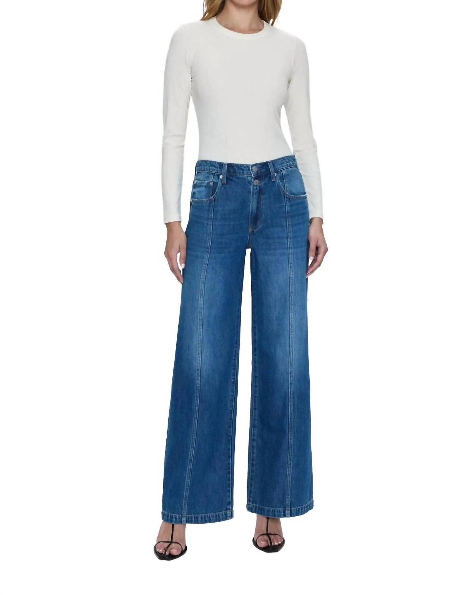 Jaydn Low Slung Palazzo Jeans In Celebration | Shop Simon