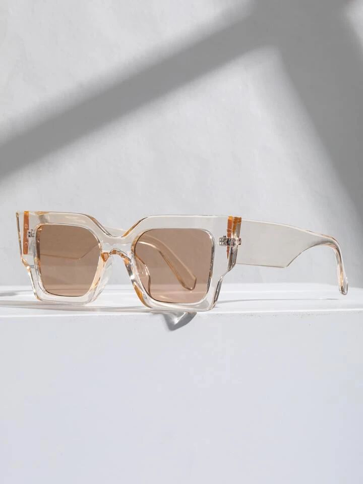 Tinted Lens Square Frame Fashion Glasses | SHEIN