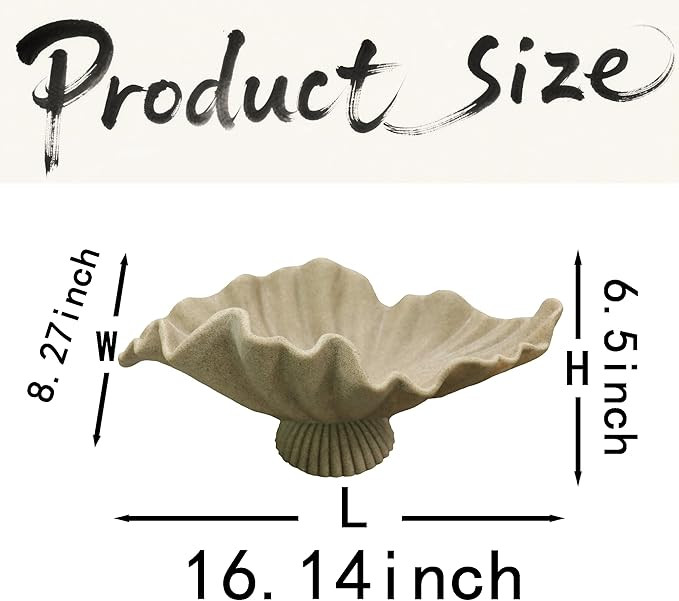 16" Large Decorative Bowl decor, Modern Home Decor,Stylish Key Bowl for Entry Table,Scalloped Dec... | Amazon (US)