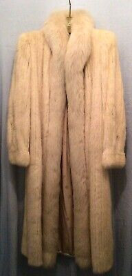 Blush Mink Corduroy Cut Fur Coat With Fox Trim, Written Appraisal Included | eBay US