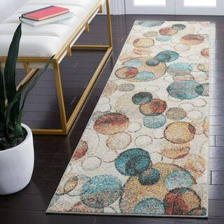 Phoenix 2 ft. x 10 ft. Ivory/Rust Bubbles Runner Rug | The Home Depot