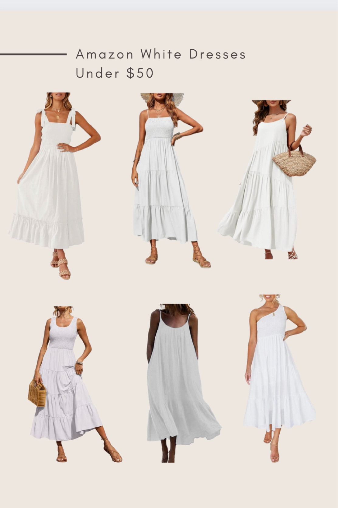 White Dresses Under 50 Dollars