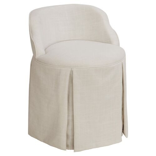 Addie Vanity Stool, Linen | One Kings Lane