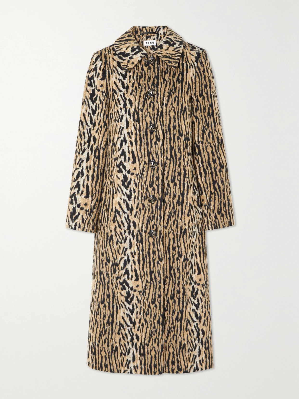 RIXO - Milly Leopard-print Felt Coat - Brown | NET-A-PORTER (US)