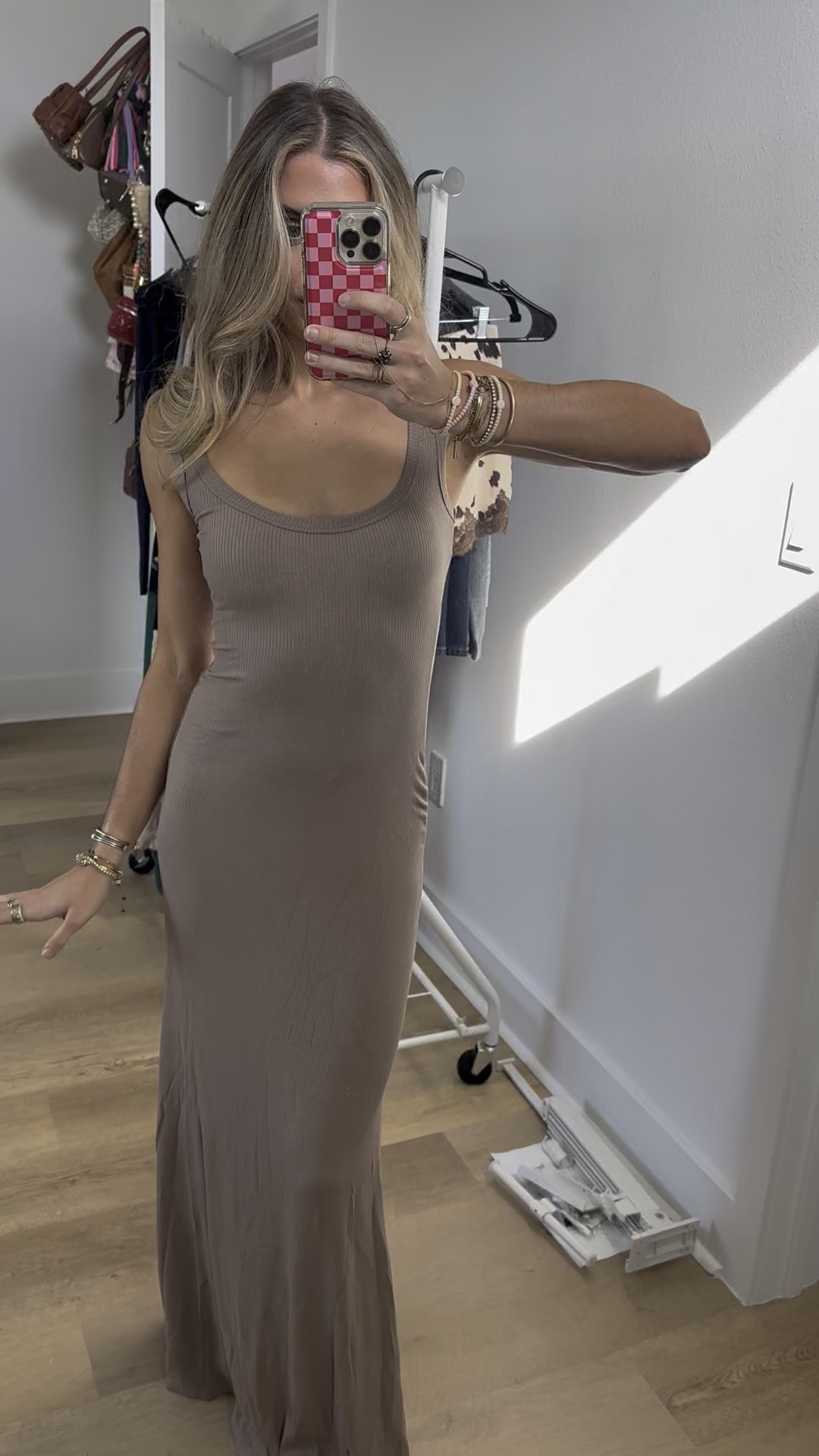 Size is 2. @showpo This scoop neck A-line maxi slips on with effortless polish, skimming the figure before flowing to a sweeping hem. The rich mocha hue taps into the rise of naked dressing with a softly understated vibe, while the clean silhouette keeps it firmly in the Dresses rotation for weddings, long lunches and everything in between.
Odette Maxi Dress brings elongating lines, a flattering scoop neckline and a timeless A-line cut that moves with you. Style it with statement jewellery to dial up the drama, or keep it sleek with barely-there heels. The brown tone makes an elevated neutral that pairs back with your capsule, echoing runway-fave minimalism while staying wearable.

#LTKSeasonal #LTKFindsUnder100 #LTKStyleTip