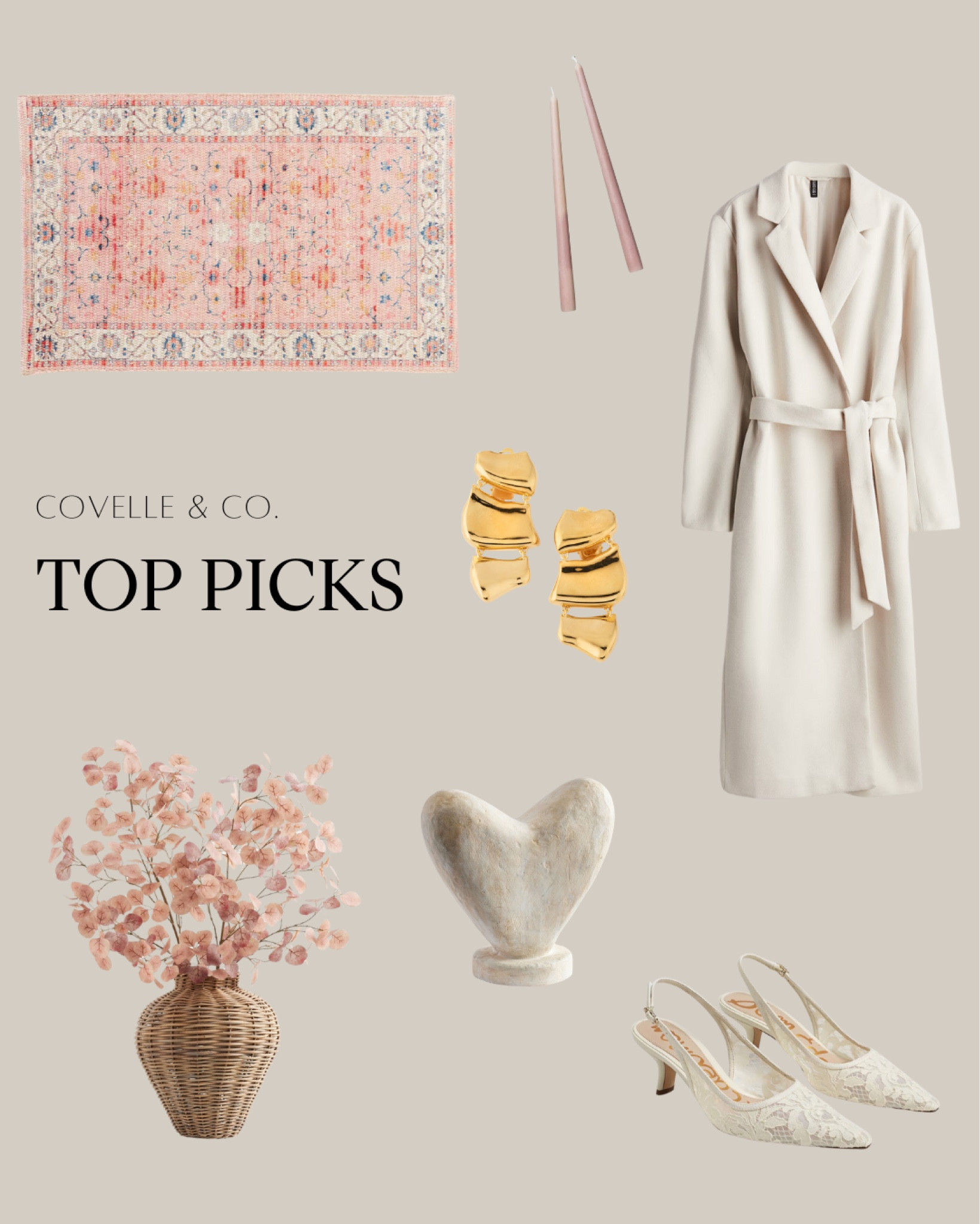 💘 Less than a month until Valentine's Day! 😱 Can you believe it?! The countdown is ON, and now’s the perfect time to get ahead of the game and find something special for your home, your spouse, your bestie, or even your Galentine’s crew! 💝

✨ From cozy Anthropologie rugs to the perfect trench coat from H&M, to show-stopping Sam Edelman heels—our Top Picks will make this Valentine's Day one to remember. 🌹💕

👉 Don’t wait! Start shopping NOW for gifts that will leave a lasting impression. Whether it’s unique home decor or luxury fashion, you’ll find something extra special right here at Covelle and Co.

#CovelleAndCo #ValentinesDay #GiftInspo #HomeDecor #Galentines #ValentinesGifts #Anthropologie #HM #SamEdelman #ShopNow

👇 Save this post for all your gifting inspo and share it with the friends who need to start shopping ASAP! 💌

#LTKHome #LTKStyleTip #LTKBeauty