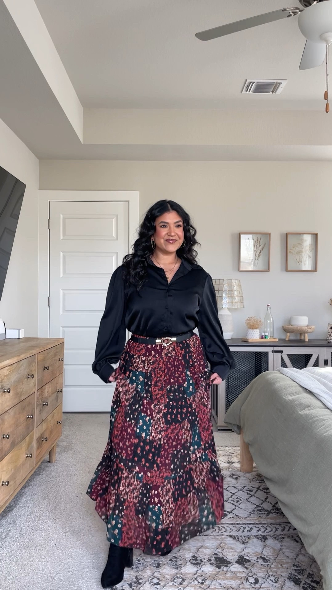 I’m 5’1”, size 12, 165 lbs. wearing a large in all, true to size. Outfit is Amazon, boots are JCPenney. 

#LTKMidsize #LTKPetite #LTKFindsUnder50