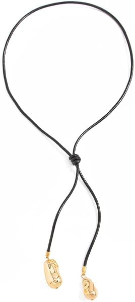 Adjustable Leather Cord Lariat Necklace Irregular Teardrop Bead Y Drop Necklace for Women | Amazon (US)