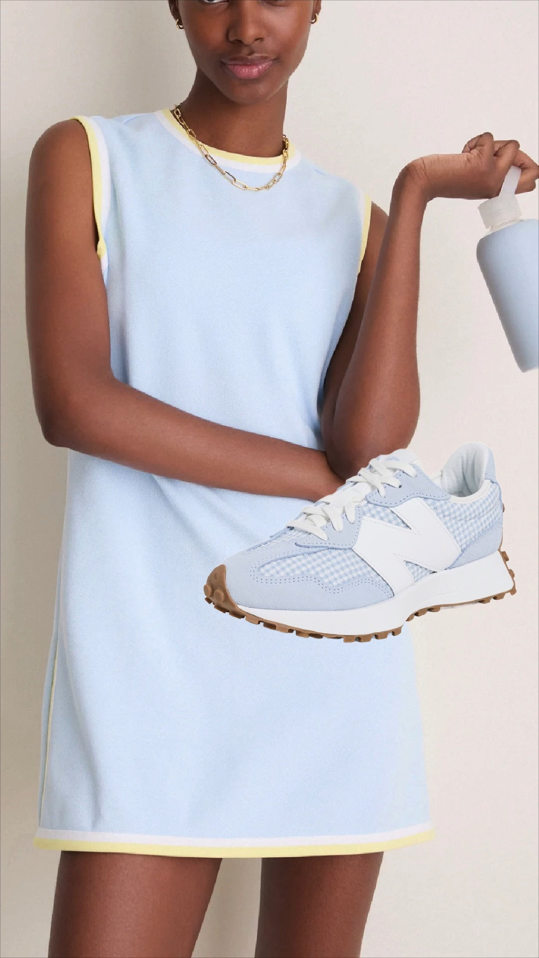 Blue gingham sneakers and tennis dress!