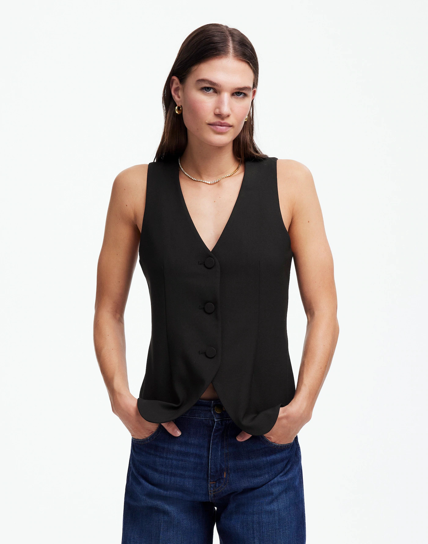 V-Neck Vest in Wool Blend | Madewell
