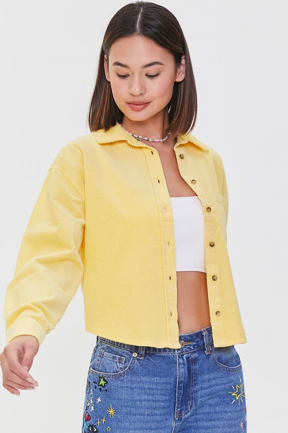 Corduroy High-Low Shacket | Forever 21 (US)