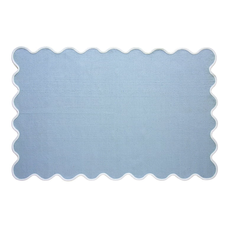 My Texas House Blue Scallop Indoor/Outdoor Layering Rug, 38" x 58" | Walmart (US)
