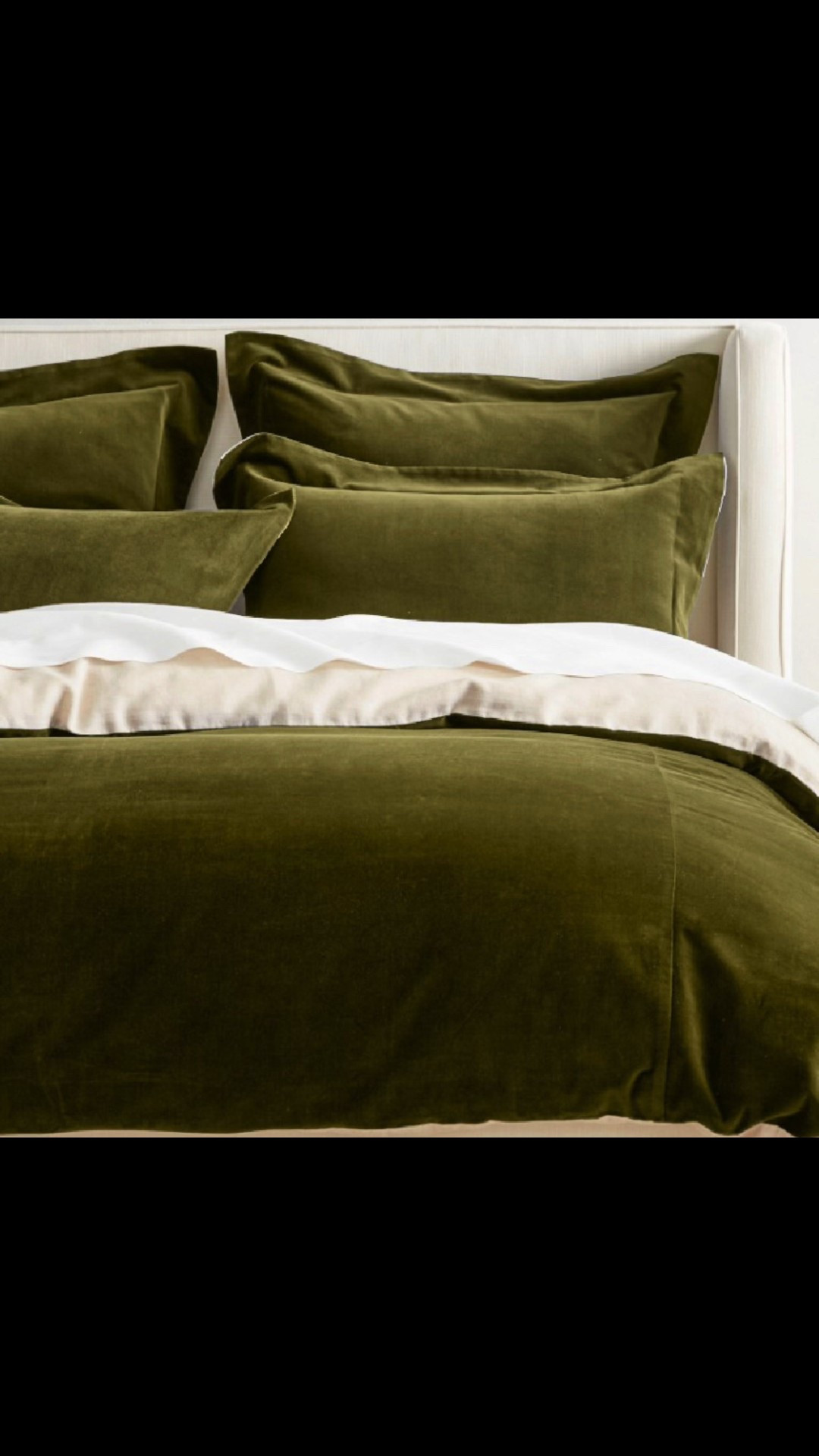Pure cotton velvet gives this bedding a soft, sumptuous hand and subtle sheen. Available in six rich colors, all backed with percale, this is velvet for every season. This dark moss color will give a cozy and moody style to your bedroom!
Cotton velvet with a percale backing.
Made in a Fair Trade Certified™ factory, empowering workers who made
it.
Duvet cover has a button closure and inside ties to secure the duvet.
Shams have 3" flanges and flap closures.

#LTKHome